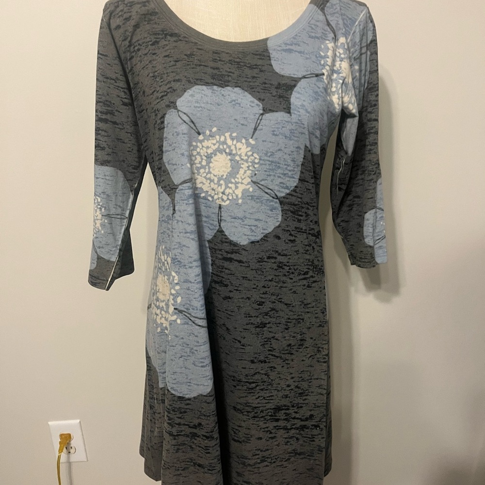 Gray Floral Women's Dress